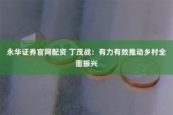 永华证券官网配资 丁茂战：有力有效推动乡村全面振兴