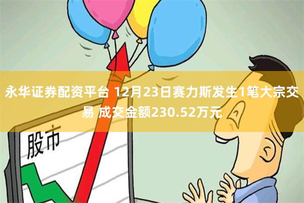 永华证券配资平台 12月23日赛力斯发生1笔大宗交易 成交金额230.52万元